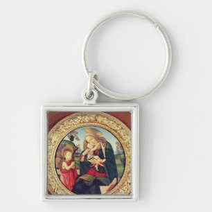 Oskuld och barn med John The Baptist Fyrkantig Silverfärgad Nyckelring