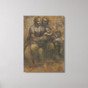Oskuld och barn med St Anne av Leonardo Da Vinci Canvastryck