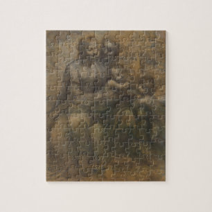 Oskuld och barn med St Anne av Leonardo Da Vinci Pussel