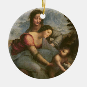 Oskuld och barn med St Anne, c.1510 Julgransprydnad Keramik