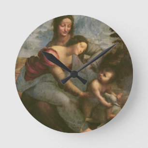 Oskuld och barn med St Anne, c.1510 Rund Klocka