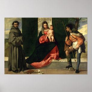 Oskuld och barn med St Anthony av Padua Poster