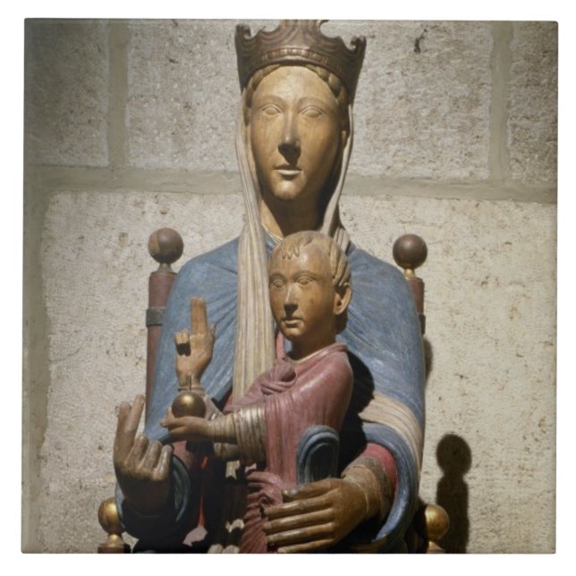 Oskuld och barn, (polychrome trä) kakelplatta (Framsidan)