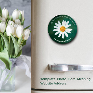 Oskuld Oveilt: Blommigt i rund form Magnet