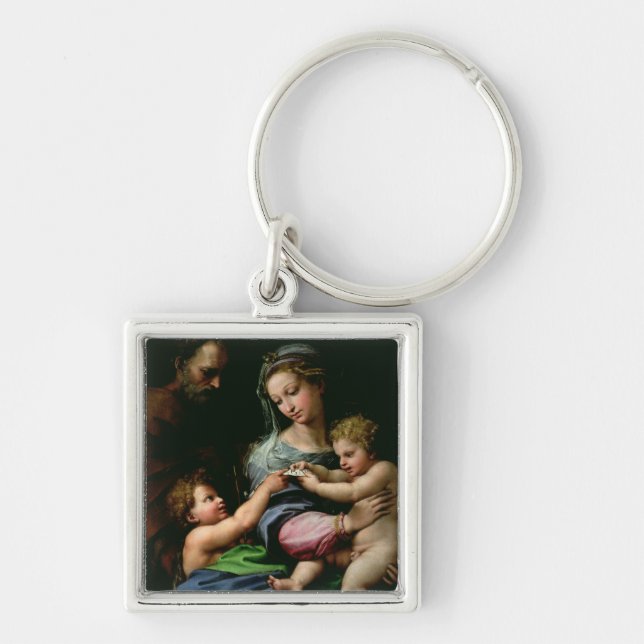 Oskulden av ron, c.1518 fyrkantig silverfärgad nyckelring (Framsidan)