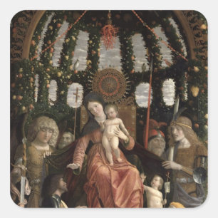 Oskulden av segern eller Madonnaen och barnet Fyrkantigt Klistermärke