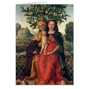 Oskulden och barnet med St Anne, 1510-18 Hälsningskort