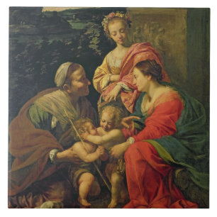 Oskulden och barnet med St. Elizabeth, Infanen Kakelplatta