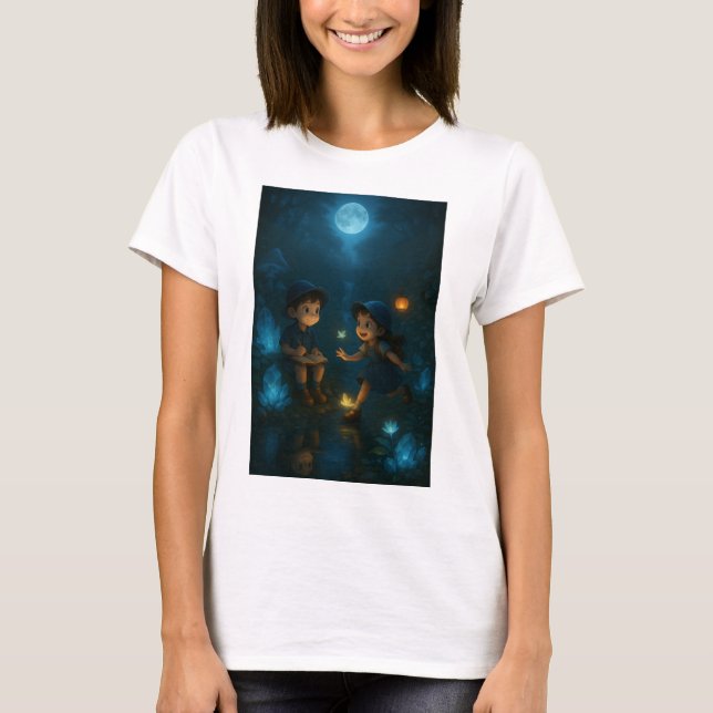 Oskuldiga Leenden Under Solnedgångshimlar – Barn  T Shirt (Framsida)
