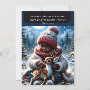 Oskuldiga vinterflüstret, vårdande det milda julkort