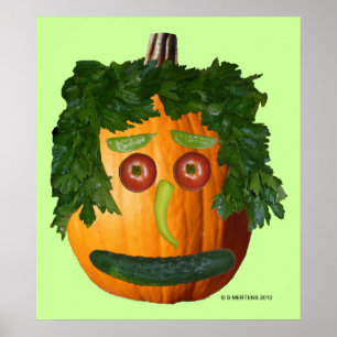 Oskuren Pumpkin Ansikte Poster