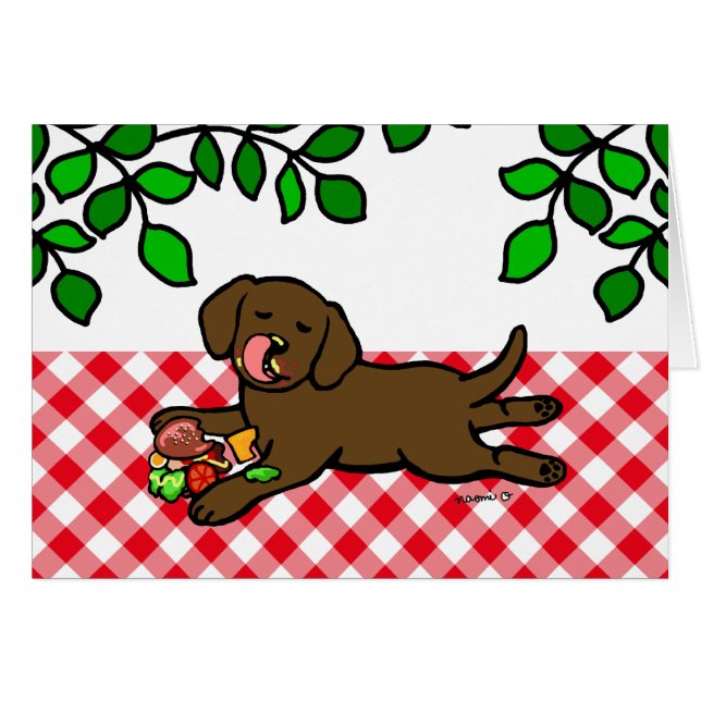 Oskyldig chokladLabrador valp Hälsningskort (Framsidan Horizontal)
