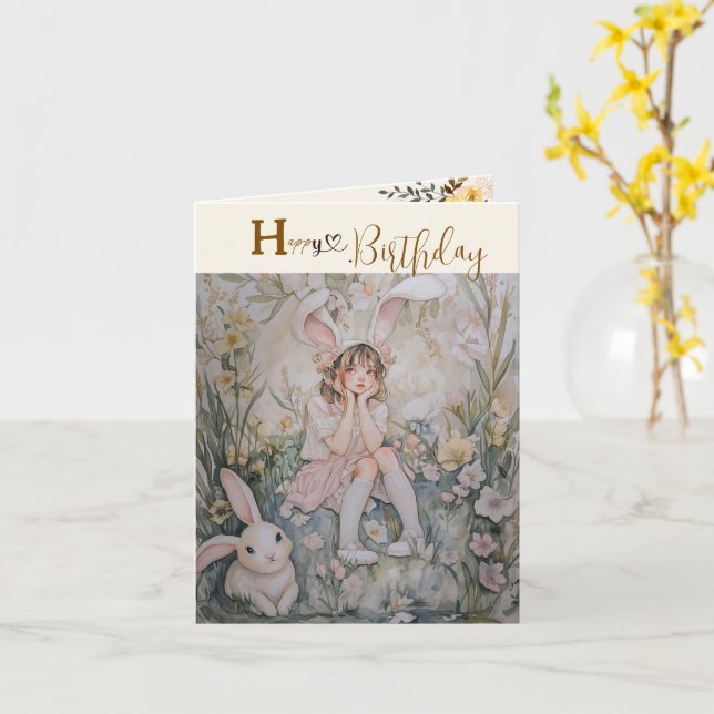 Oskyldig dotters födelsedag  kort (Gul blomma)