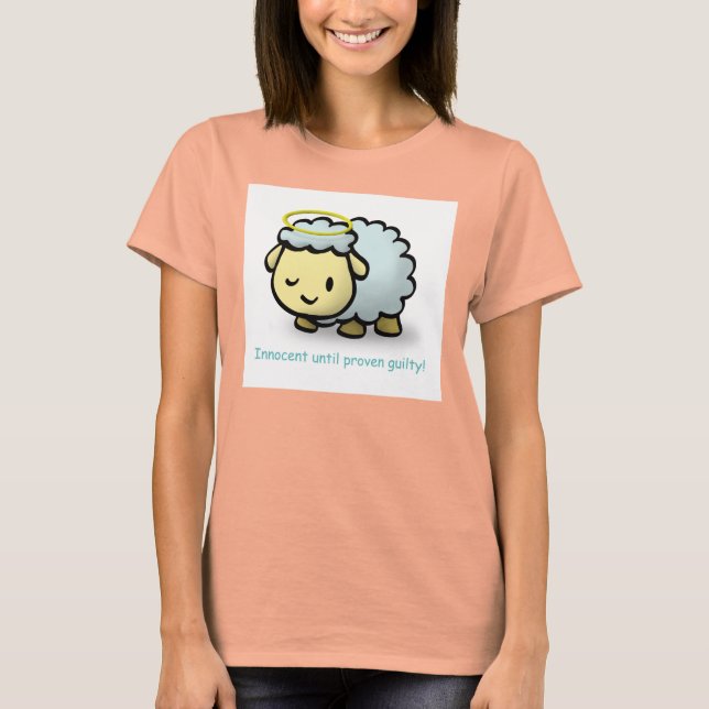 Oskyldig tills det bevisats att han är skyldig! t shirt (Framsida)