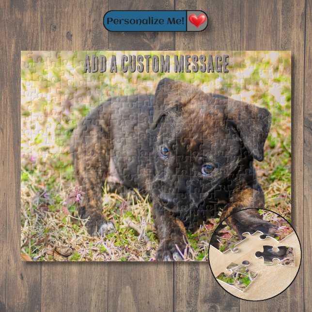 Oskyldig valp med fläckar pussel (Innocent Brindle Puppy Jigsaw Puzzle)