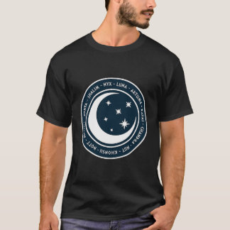 Oskyldiga gudar och gudsöner nattetid och Måne T Shirt