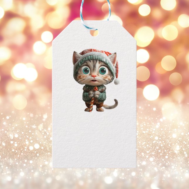 Oskyldiga Märkre i jultomten Elf White Gift Presentetikett (Skapare uppladdad)