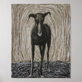 Oslagen själ: Modern expressionistisk hundkonst Poster