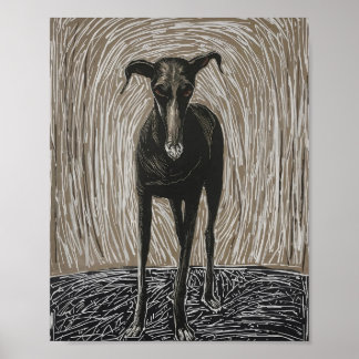 Oslagen själ: Modern expressionistisk hundkonst Poster