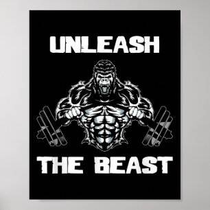 Osläppt Gorilla Bodybuilding Motivationspresent Poster