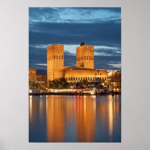 Oslo City Hall Norge Poster