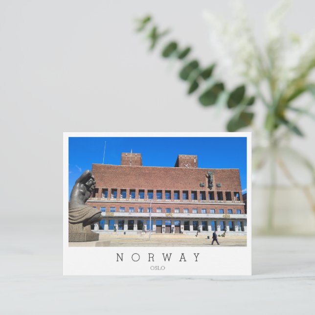 Oslo City Hall , Norge Vykort (Stående Fram)