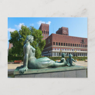 Oslo City Hall, staty Vykort