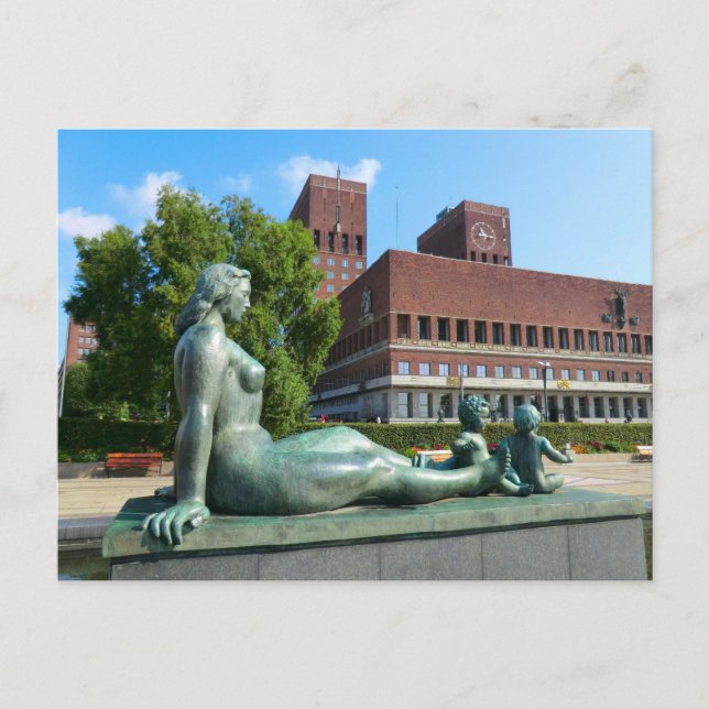 Oslo City Hall, staty Vykort (Framsida)