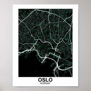 Oslo City Karta Poster