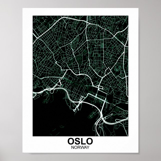 Oslo City Karta Poster (Framsidan)