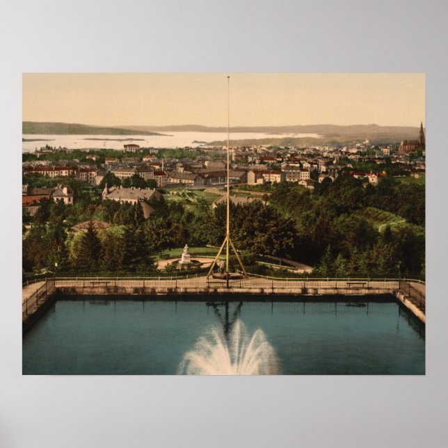 Oslo från St Hanshaugen Park Norge archival print Poster (Framsidan)