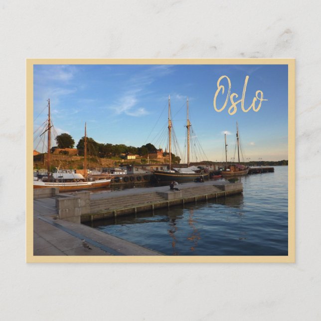 Oslo Harbour med text Vykort (Framsida)