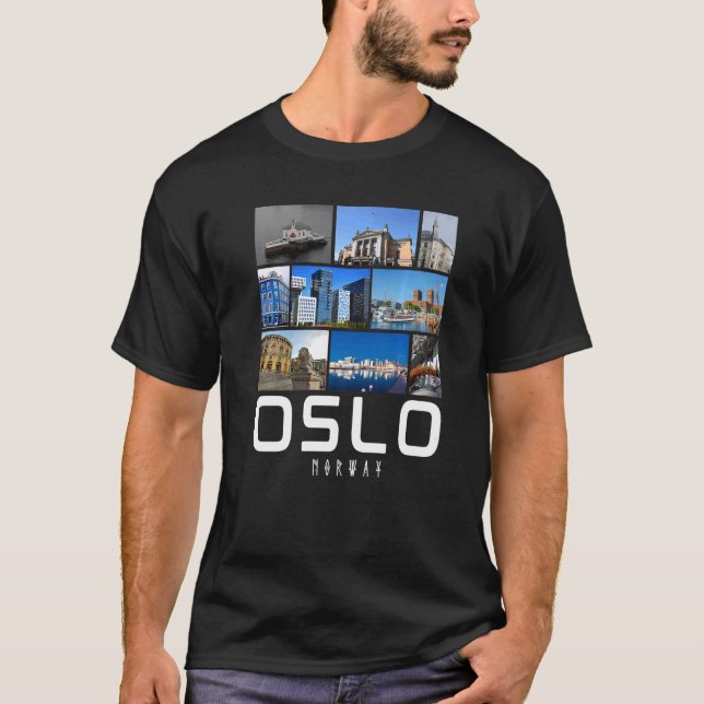 Oslo Norge Berömd Sights Oslo T Shirt (Framsida)