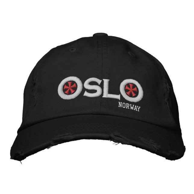 Oslo Norge Broderad Basebollmössa Keps (Framsida)