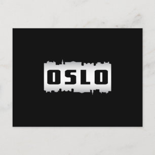 Oslo Norge City Skyline Cityscape Funny Gift Vykort