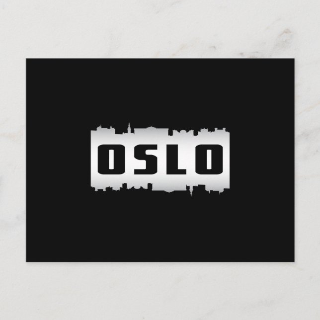 Oslo Norge City Skyline Cityscape Funny Gift Vykort (Framsida)