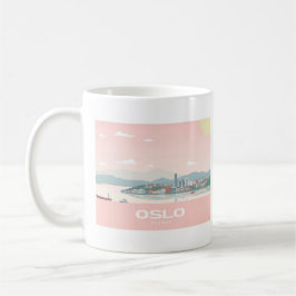 Oslo Norge Fjord Pastel Travel Kaffemugg