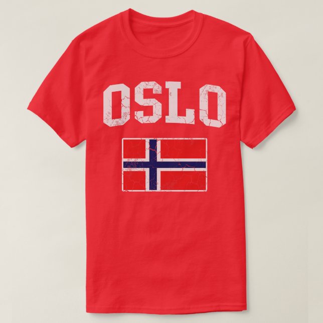 Oslo Norge Flagga norska Norge T Shirt (Design framsida)