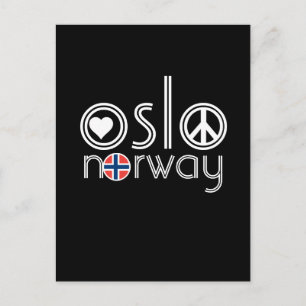 Oslo Norge Kärlek Peace Postcard 1 Vykort