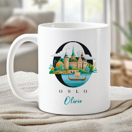 Oslo Norge Monogram Bokstav O Personligt Gåva Kaffemugg