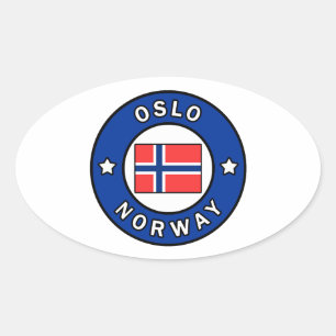 Oslo-Norge Ovalt Klistermärke