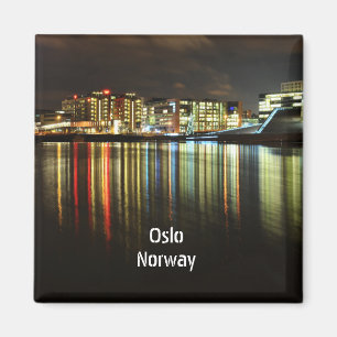 Oslo, Norge på natten Magnet