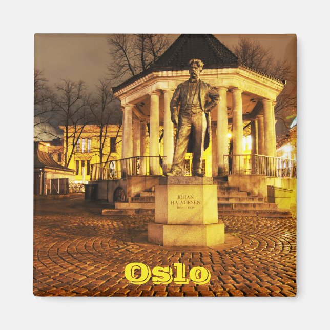 Oslo, Norge på natten Magnet (Framsidan)