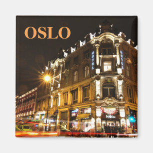 Oslo norge på natten magnet