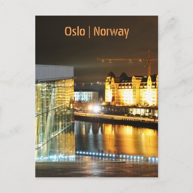 Oslo, Norge på natten Vykort (Framsida)