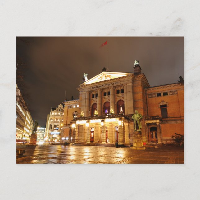 Oslo, Norge på natten Vykort (Framsida)