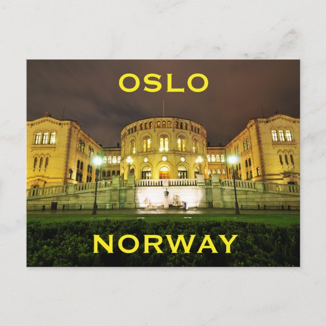 Oslo, Norge på natten Vykort (Framsida)