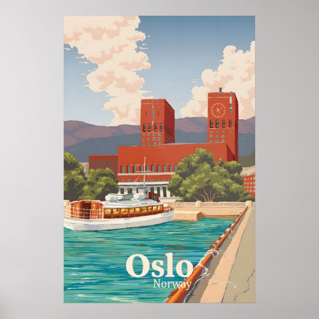 Oslo Norge Resa Poster (Framsidan)