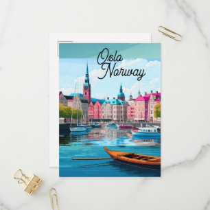 Oslo Norge Resa vykort konst, Oslo vykort, Nej
