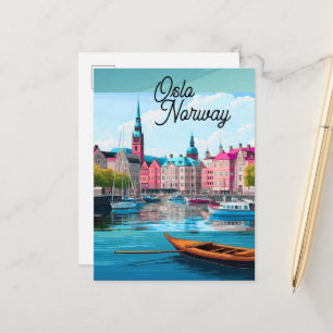 Oslo Norge Resa vykort konst, Oslo vykort, Nej